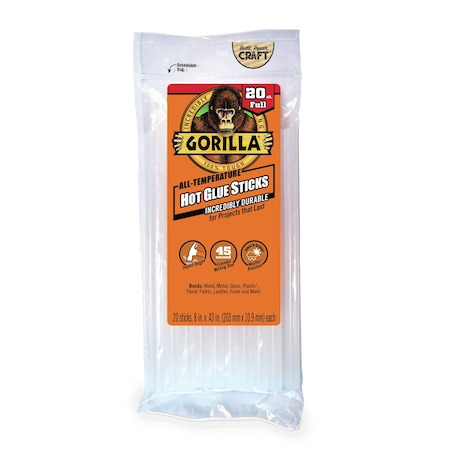 Gorilla Glue Gorilla High Strength Clear Hot Glue Sticks 20 pc 3032002